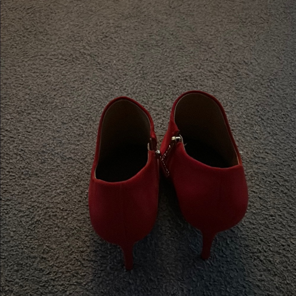 Chic Red Heeled Booties